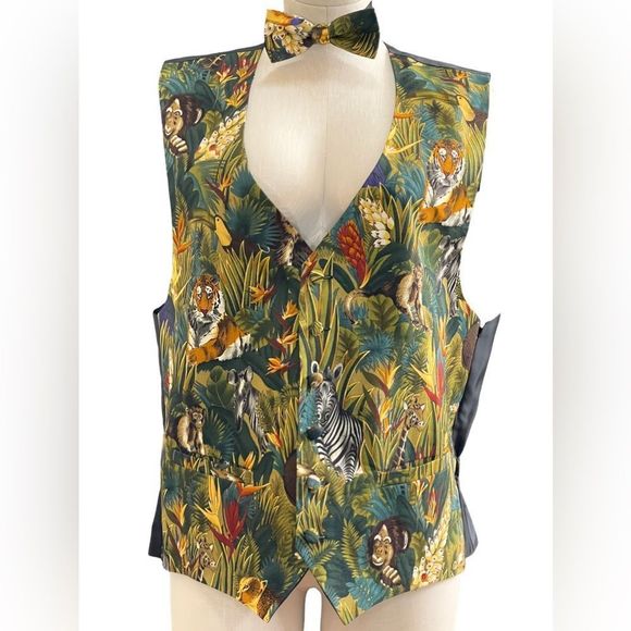 Santana Other - Vintage Safari Vest and Bow Tie Set